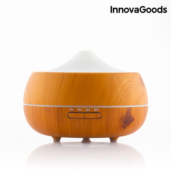 LED vlazilnik za aromaterapijo Wooden-Effect InnovaGoods