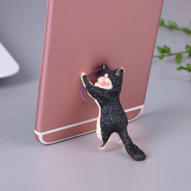 Stojalo za telefon ali tablico v obliki srčkane mačke dom Komot črna mačka 