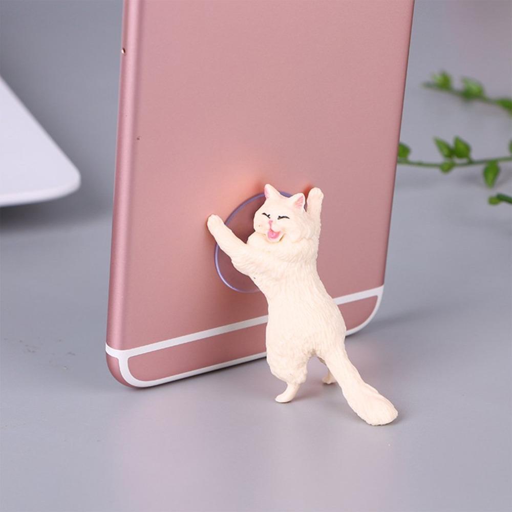 Stojalo za telefon ali tablico v obliki srčkane mačke dom Komot bela mačka 