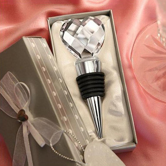 Zamašek za vino ali šampanjec v obliki kristalnega srčka dom Komot 